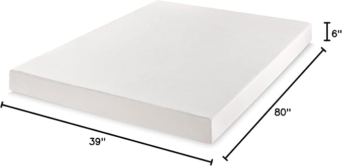 Best Price Mattres 6 inch Twin Mattress XL Long, Bed-In-A-Box, Green Tea Memory Foam,White