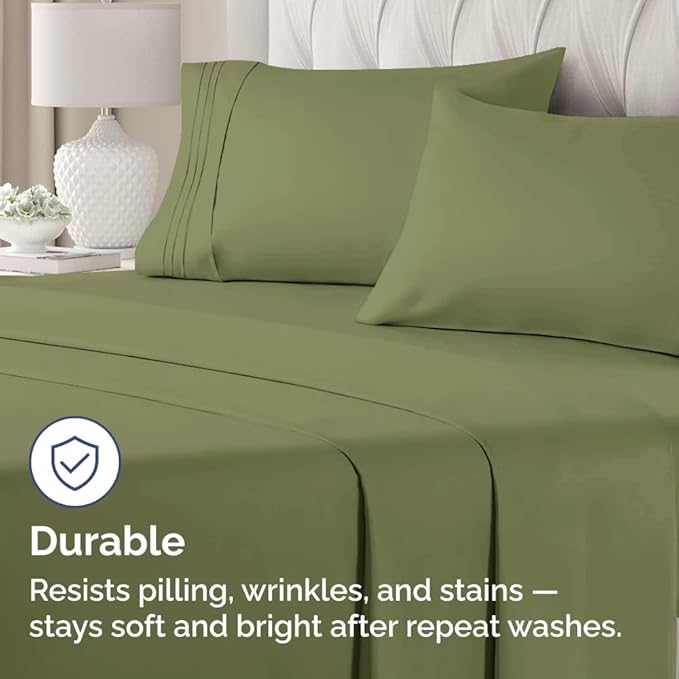 Queen Pillow Cases Set of 4 - Ultra Soft Hotel Quality Pillowcase Covers - Comfy, Cozy & Wrinkle Free - Shrink, Stain & Fade Resistant - Machine Washable Pillow Protectors - 4 Piece Set - Sage Green