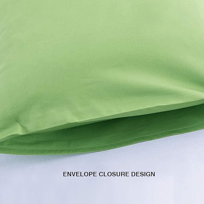 FLXXIE King Pillow Cases Set of 2, Soft Microfiber Pillow Covers with Envelope Closure, Wrinkle, Fade and Stain Resistant Pillowcases, 20x36, Sage Green