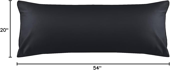 Warmstar Cotton Body Pillow Cover 1 Pack, 600 Thread Count Body Pillow case 20"x54", Long Body Pillow Case Cover Soft Breathable with Envelope Closure,Black