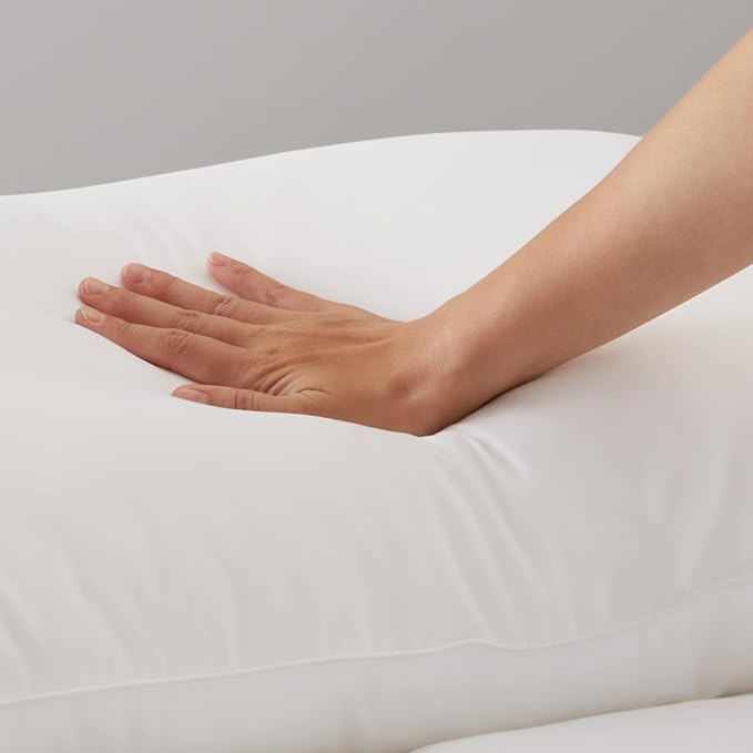 Amazon Basics Down Alternative Pillow for Side and Back Sleepers, Medium Density, Standard Size, 26" x 20", 2-Pack, White