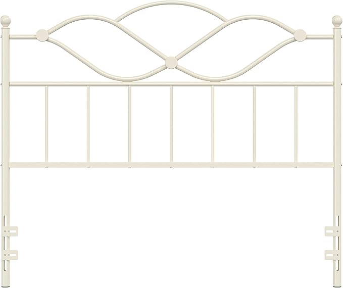 Elephance Queen Size Headboard Only,Vintage Platform Headboard for Queen Size Bed Frame Country Style, Height Adjustable,Sturdy and Stable, Easy Assembly, Sand White