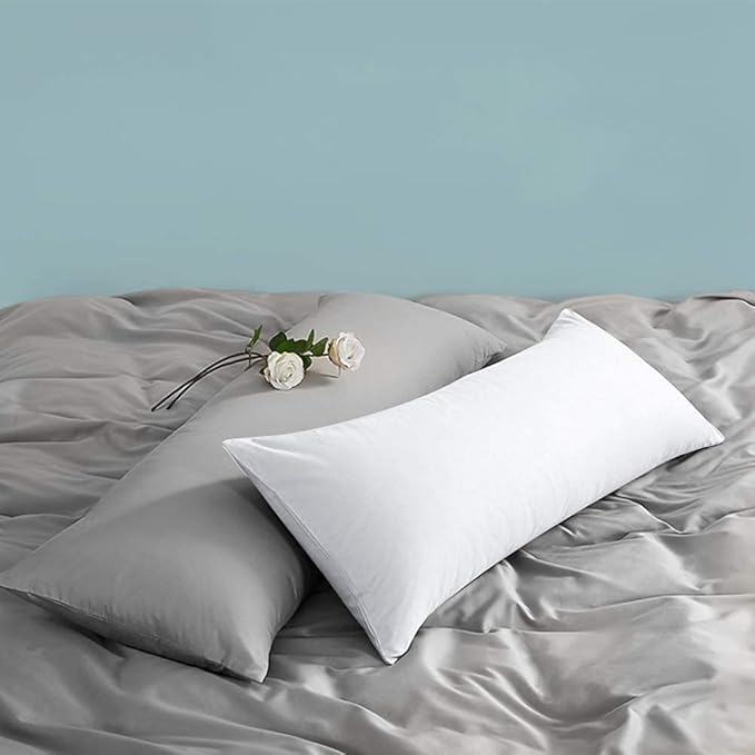 FLXXIE Body Pillow Cover - Super Soft Microfiber 20x54 Body Pillow Case - Envelope Closure, Wrinkle, Stain Resistant 20x54 Long Pillowcase, White