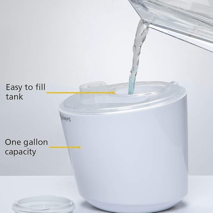 Safety 1st Stay Clean Humidifier, Ultrasonic Mist, One Gallon Easy to Fill Tank, LED Light, and Filter Free