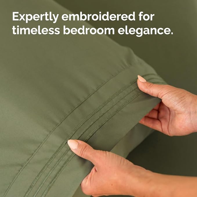King Standard Pillow Cases Set of 4 - Soft Hotel Quality Pillowcase Covers - Comfy Bedding for Women, Men, Kids & Teens - Machine Washable Pillow Protectors - 4 Piece Set - King Standard Sage Green