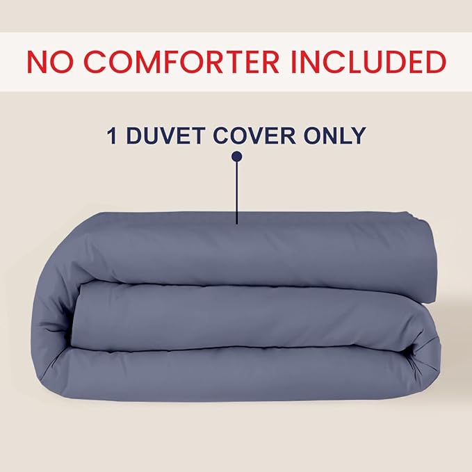 Kotton Culture 1 Pc Twin XL/Twin Duvet Cover Only-100% Egyptian Cotton 600 Thread Count Ultra Soft Premium Durable Comforter Cover Zipper Closure & Corner Ties - (Mediterranean Blue, 68" X 90")