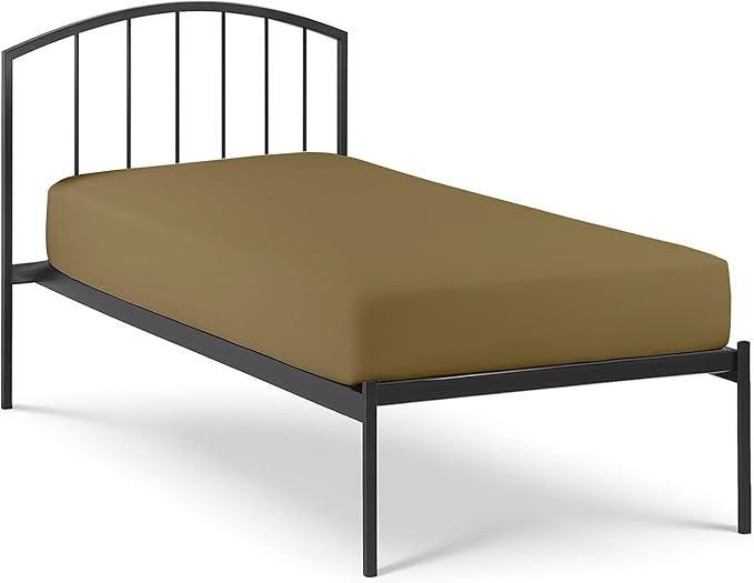 Cot Size 25" x 75" Fitted Sheet, 100% Egyptian Cotton, Perfect for Camp Bunk Beds/RVs/Guest Beds/Army Cots/Replacement Mattress - Taupe