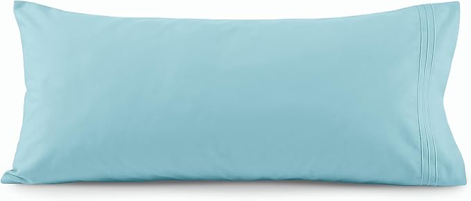 Elegant Comfort Luxury Ultra-Soft 1-Piece Body Pillowcase - 1500 Premium Hotel Quality Microfiber Double Brushed - Wrinkle Resistant, Body Pillowcase Size, Aqua Blue