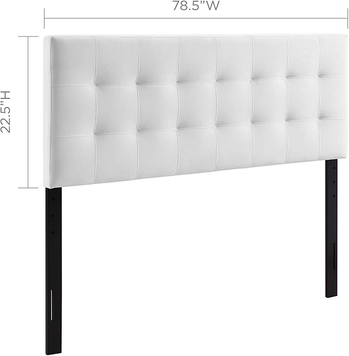 Modway MOD-6121 Lily King Biscuit Tufted Performance Velvet Headboard, White