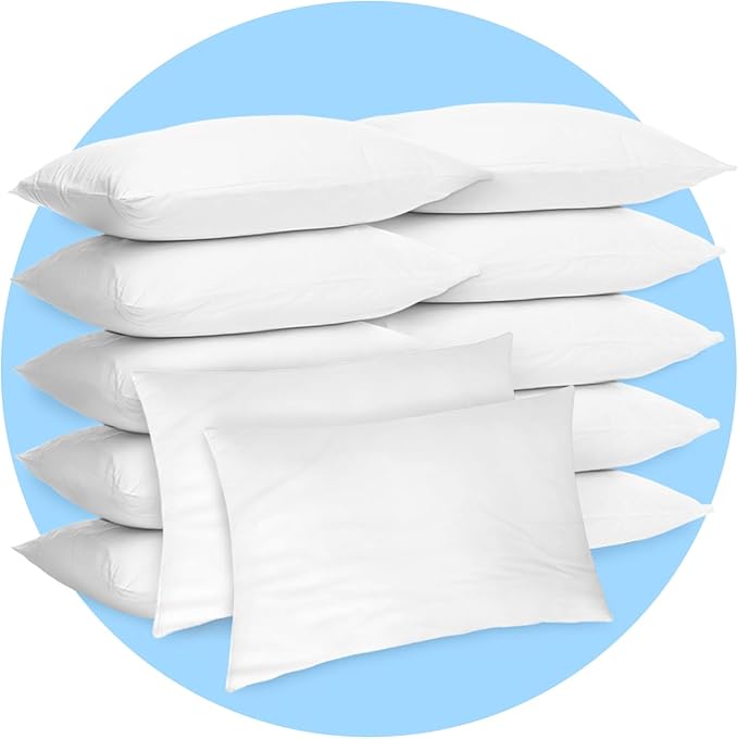 Avalon Bedding Pillow Cases Standard Size White Pillow Cases Set of 12 Cotton Blend 200 TC Soft & Breathable Perfect for Home & Hospital, Hotel Quality Queen Pillow Protectors 30x20 Inches