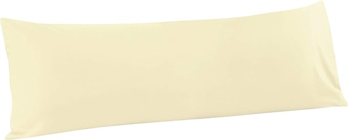 FLXXIE Body Pillow Cover - Super Soft Microfiber 20x54 Body Pillow Case - Envelope Closure, Wrinkle, Stain Resistant 20x54 Long Pillowcase, Ivory