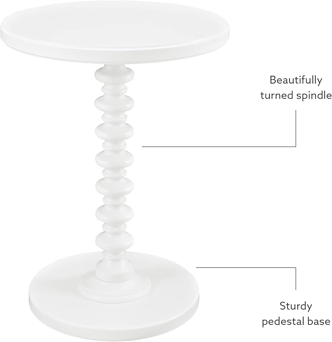 Powell Furniture Powell Round Spindle, White Table 17 x 22.25 x 17