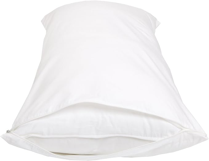 Amazon Basics Hypoallergenic Protector Cover Pillowcases - 21 x 55 Inches, Body Size, White, Pillows Not Included
