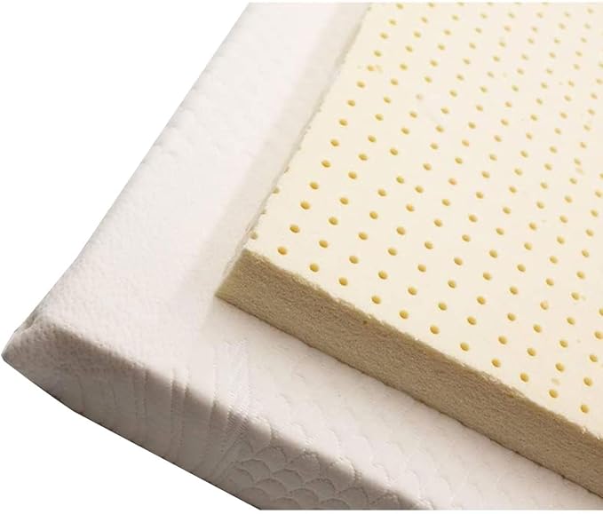 ORGANIC TEXTILES Organic Latex Mattress Topper with Cotton Cover - Made in USA (3 Inches Cal King, Soft)