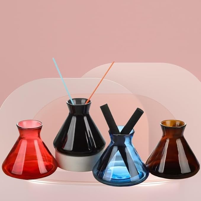 200ml Blue Glass Reed Diffuser Bottles,Empty Refillable Diffuser Bottle for Essential Oils,Aromatherapy Container for DIY Replacement Diffuser,Reed Sticks,Crafts Decor