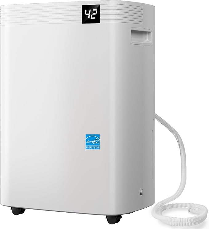 Ludatido 2026 Energy Star 4500 Sq.Ft 75 Pint Dehumidifier for Basements with Large 1.32 Gal Tank,Portable Smart Compressor Dehumidifier for Home