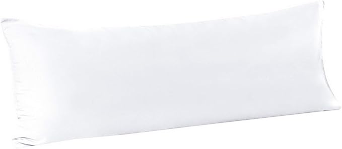 FLXXIE Body Pillow Cover - Super Soft Microfiber 20x54 Body Pillow Case - Envelope Closure, Wrinkle, Stain Resistant 20x54 Long Pillowcase, White