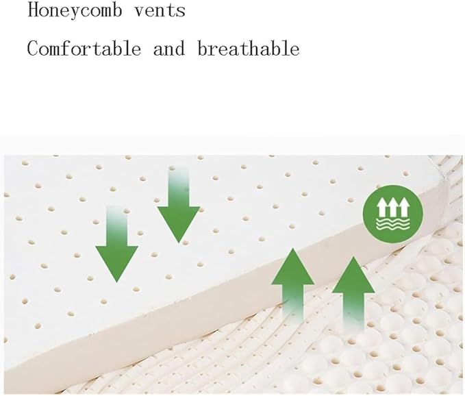 Natural Latex Mattress Topper, Organic Cotton Cover No Memory Foam Chemicals Single Double Hotel Mattress Family King Queen Twin Full Size -1/2/3/4/ 6 Inch,4in,80x190cm(31.5x75in)