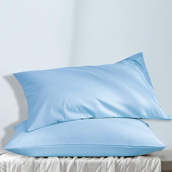 NTBAY King Microfiber Pillowcase Set - 2 Pack, Soft, Wrinkle-Free, Fade-Resistant, Sky Blue, Envelope Closure - 20x36 Inches