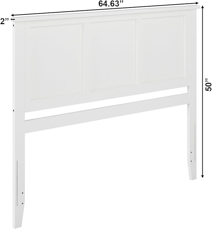 AFI, Madison Queen Solid Wood Panel Headboard, White