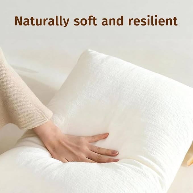 100% Natural Talalay Latex Medium Firm Support for Neck & Shoulder Pain Relief – Breathable, Eco-Friendly – Queen Size(high Profile) with Removable Washable Cover – Non-Toxic, No Memory Foam