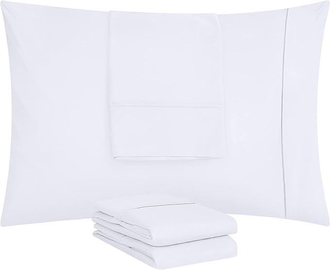 Utopia Bedding Queen Pillow Cases - 80 Pack - Envelope Closure - Soft Brushed Microfiber Fabric - Pillow Covers 20 X 30 Inches (Queen, White)