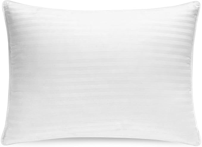 Down and Feathers Pillows Standard Size - Premium Soft Pillow Authentic Canadian White Goose Down 80% Feather 20% Down w/100% Cotton Cover for Comfort Luxury Experience