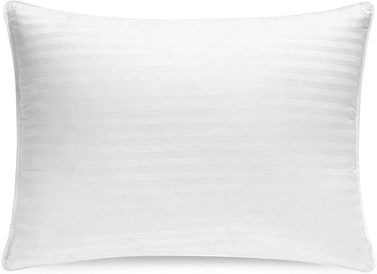 Down and Feathers Pillows King Size - Premium Soft Pillow Authentic Canadian White Goose Down & Feather, w/ 100% Cotton Cover for Comfort Luxury Experience - Fluffy & Washable