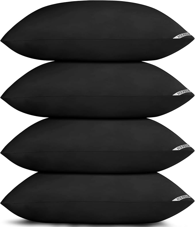 Piwaal Bed Pillows King Size 4-Pack - Down Alternative Plush Fill for Back, Stomach & Side Sleepers - Breathable & Supportive Hotel Style Pillows