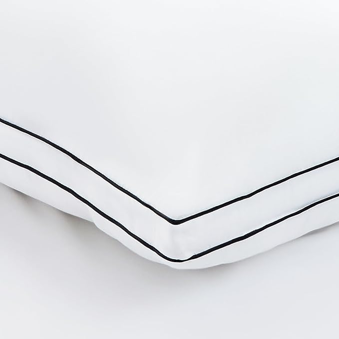 CozyLux Pillows Queen Size Set of 4, Soft and Supportive 3D Down Alternative Bed Pillow for Sleeping 4 Pack White, Luxury Hotel Quality Gusseted Bedding Pillow for Back, Stomach or Side Sleepers 18x28