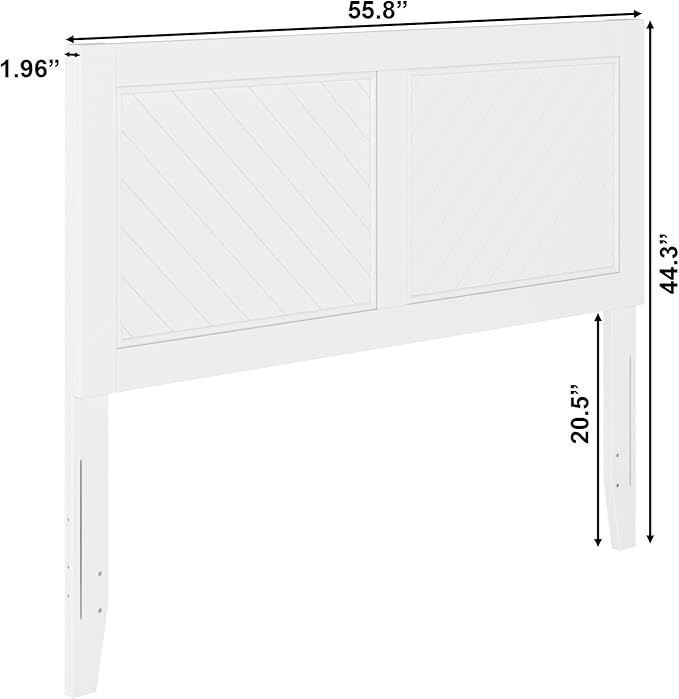 AFI, Canyon Full Solid Wood Rustic Farmhouse Headboard, White