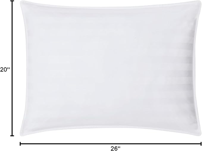 DOWNLITE Down Extra Thin, Flat & Soft Pillow for Stomach Sleepers (Hypoallergenic) (Standard/Queen)