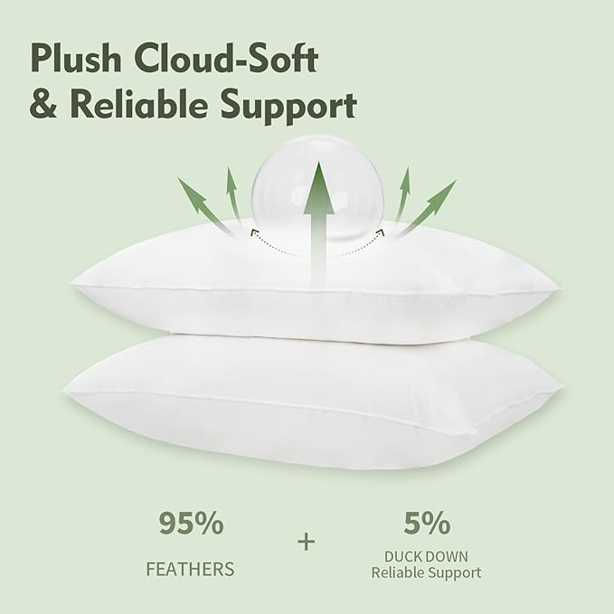 12"x20" Pillow Inserts Soft Feather Pillow Set of 1 Indoor Decorative Sofa Down Pillows Bed Pillows Couch Pillow