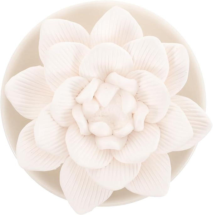 Cabilock Essential Oil Passive Diffuser Stone Lotus Flower Aromatherapy Ornaments for Home Car Bedroom Bathroom 3.35 Inch Plaster Scented Decoration