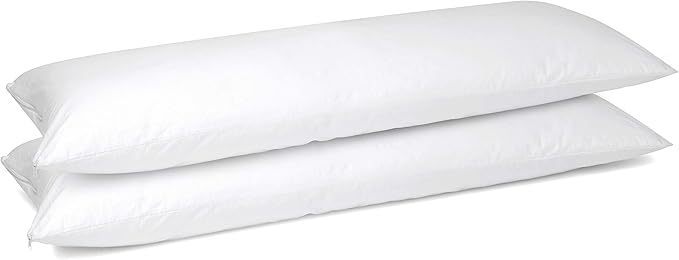 The Grand Pillow Covers Body Size (20 X 55) - Poly-Cotton Pillow Protector with Zipper - Moisture Wicking, Advanced Allergy Protection Pillow Protector - Protects Pillow from Dirt & Debris (2 Pack)