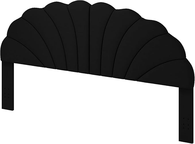 Befurtori King Size Headboard Only, Petal Wall Mount Headboard King/California King Size for Adjustable Bed Velvet Upholstered Head Board Easy Assembly, Black