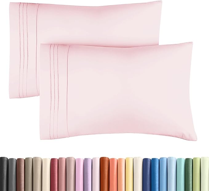Standard Pillow Cases Set of 2 - Ultra-Soft Hotel Quality Pillowcase Covers - Comfy & Wrinkle Free - Stain and Fade Resistant - Machine Washable Pillow Protectors - 2 Piece Set, Standard Lavender Pink