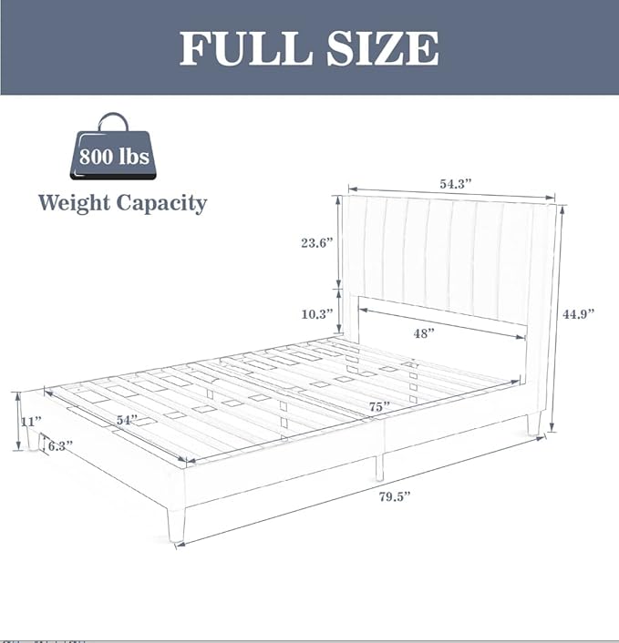Allewie Full Platform Bed Frame/Velvet Upholstered Bed Frame with Vertical Channel Tufted Headboard/Strong Wooden Slats/Mattress Foundation/Box Spring Optional/Easy Assembly/Pink
