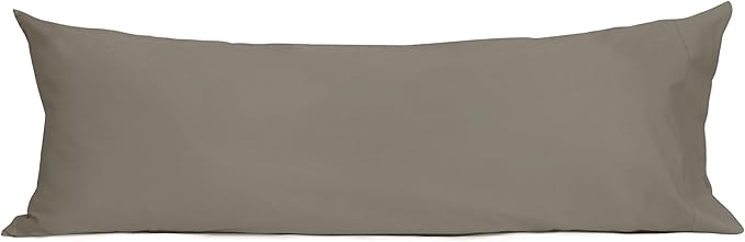 Sunflower Body Pillowcase 100% Cotton Long Pillow Cover/Case Envelope Closure 1 Pack, 20×54 inches Taupe Gray, Soft and Breathable