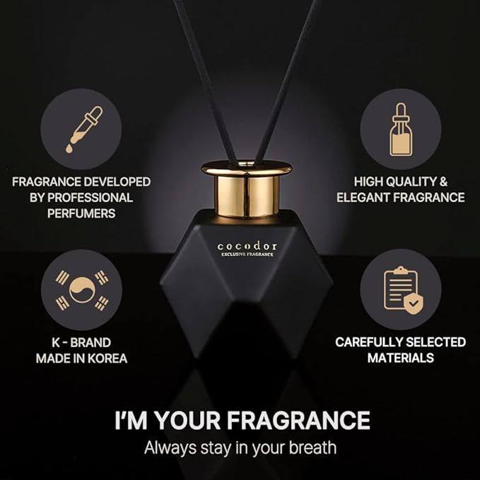COCODOR Black Golden Reed Diffuser/Black Cheery/6.7oz(200ml)/Home Decor & Office Decor, Fragrance and Gifts, Aromatherapy, Mother's Day