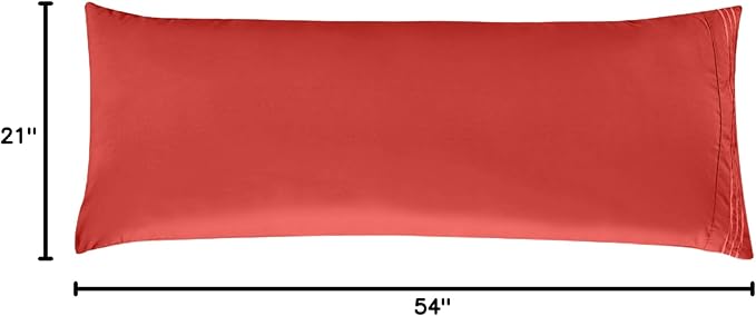 Elegant Comfort Luxury Ultra-Soft 1-Piece Body Pillowcase - 1500 Premium Hotel Quality Microfiber Double Brushed - Wrinkle Resistant, Body Pillowcase Size, Rust