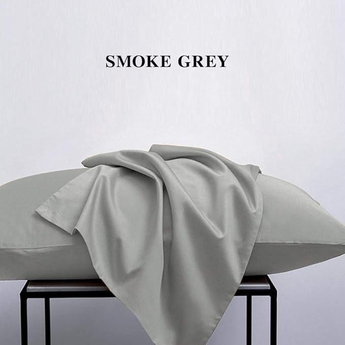 NTBAY Queen Pillowcase Set - 4 Pack Brushed Microfiber 20x30 Pillowcases - Soft, Wrinkle-Free, Fade-Resistant, Stain-Resistant, Smoke Grey Pillowcases with Envelope Closure - 20x30 Inches, Smoke Grey