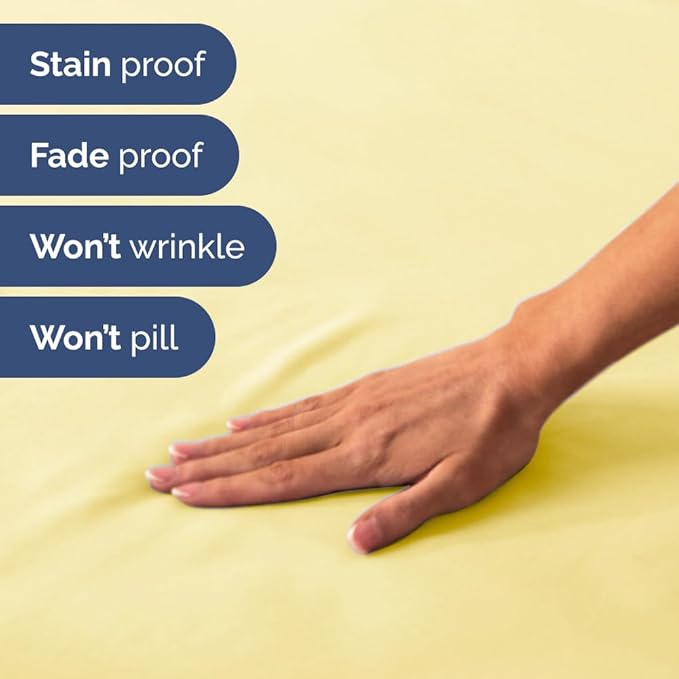 Short Queen Size 4 Piece Sheet Set - RV Short Queen, Ultra-Soft, Breathable & Cooling Bed Sheets Set with Deep Pockets - Hotel Luxury Bedding for Women & Men - Wrinkle Free & Fade Resistant - Yellow