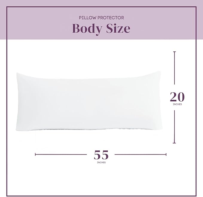 CirclesHome Pillow Protectors Single Pack Body (20 x 55) Zippered - 100% Cotton Breathable Pillowcases - Protects Pillows from Dirt, Dust and Debris (Body- Single Pack - 20x55)
