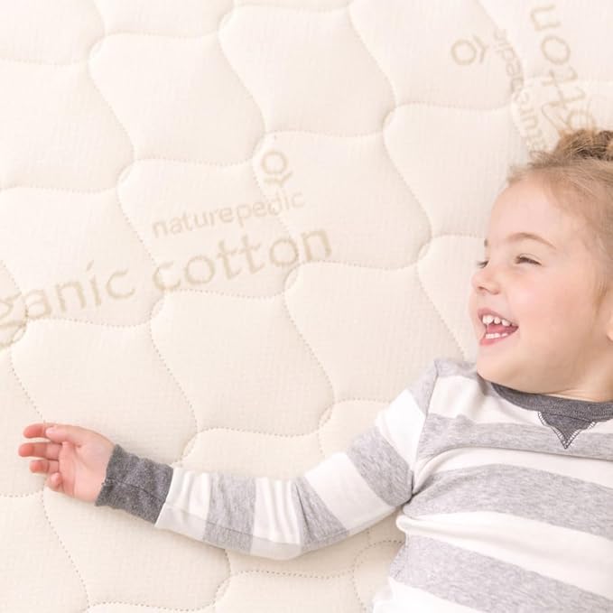 Naturepedic Verse Organic Kids Mattress - Twin XL Firm Mattress with Encased Coil Layers - Quilted Sides