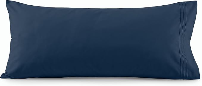 Elegant Comfort Luxury Ultra-Soft 1-Piece Body Pillowcase - 1500 Premium Hotel Quality Microfiber Double Brushed - Wrinkle Resistant, Body Pillowcase Size, Navy Blue