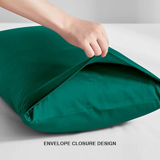 FLXXIE Body Pillow Cover - Super Soft Microfiber 20x54 Body Pillow Case - Envelope Closure, Wrinkle, Stain Resistant 20x54 Long Pillowcase, Dark Green
