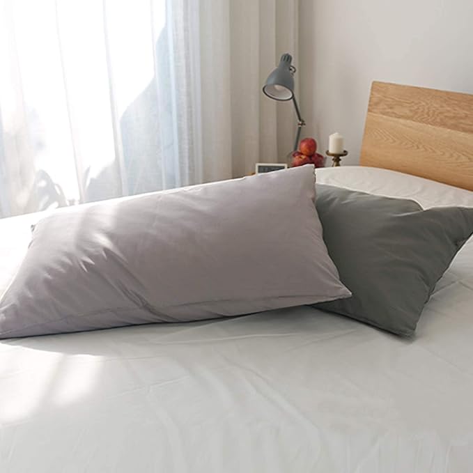 FLXXIE King Pillow Cases Set of 2, Soft Microfiber Pillow Covers with Envelope Closure, Wrinkle, Fade and Stain Resistant Pillowcases, 20x36, Smoky Grey