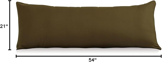 EVOLIVE Ultra Soft Body Pillow Cover 21"x54", Cozy Microfiber Pillowcase with Hidden Zipper, Breathable, Perfect for Pregnancy & Side Sleepers, Cover Only (21"x54" Body Pillow Cover, Coffee)