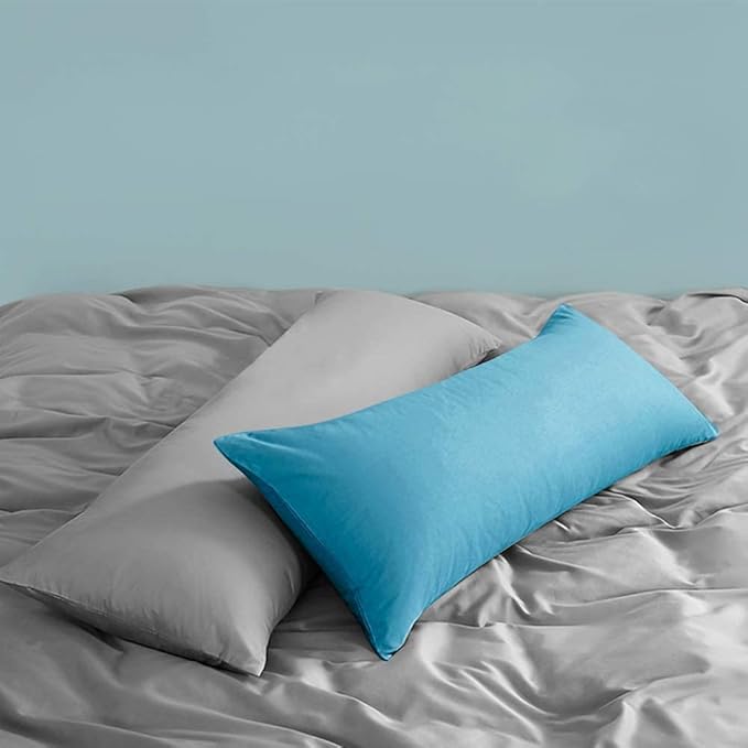 FLXXIE Body Pillow Cover - Super Soft Microfiber 20x54 Body Pillow Case - Envelope Closure, Wrinkle, Stain Resistant 20x54 Long Pillowcase, Blue